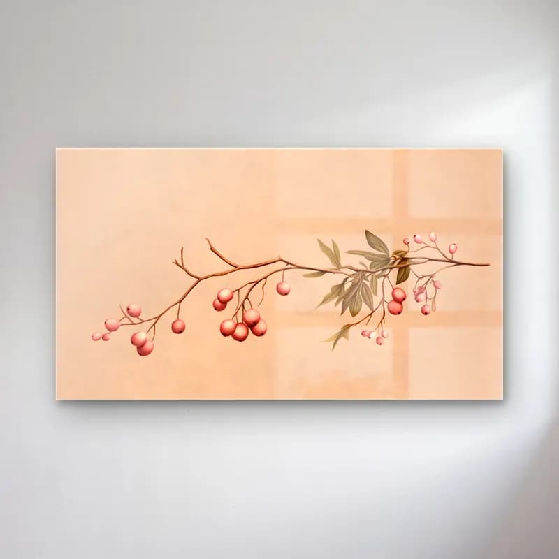 Botanik İllüstrasyon Zeytin Dalı – Pembe Tonlar cam tablo — Botanik İllüstrasyon Zeytin Dalı – Pembe Tonlar — botanik i̇llüstrasyon zeytin dalı