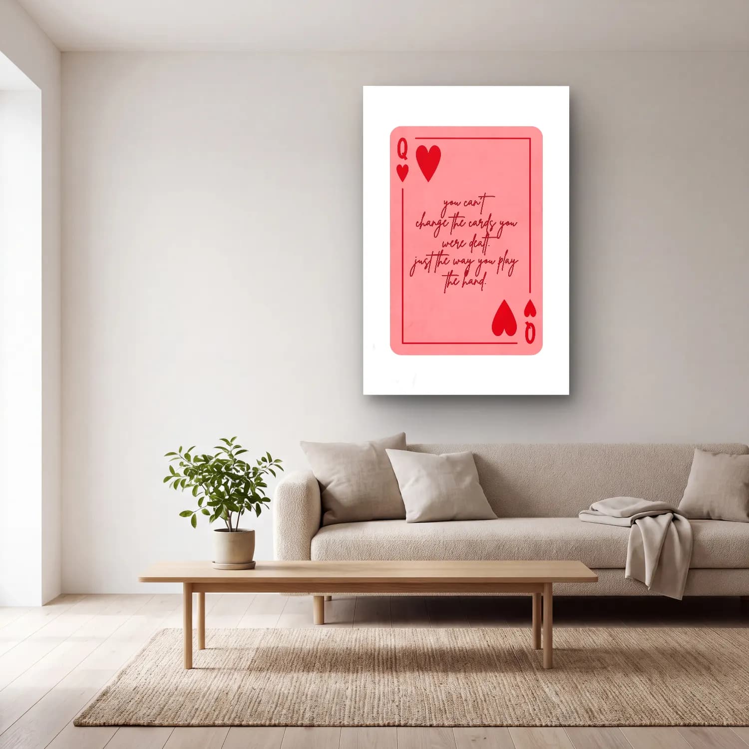 Pop Art Söz Posteri cam tablo — açık renk salonda