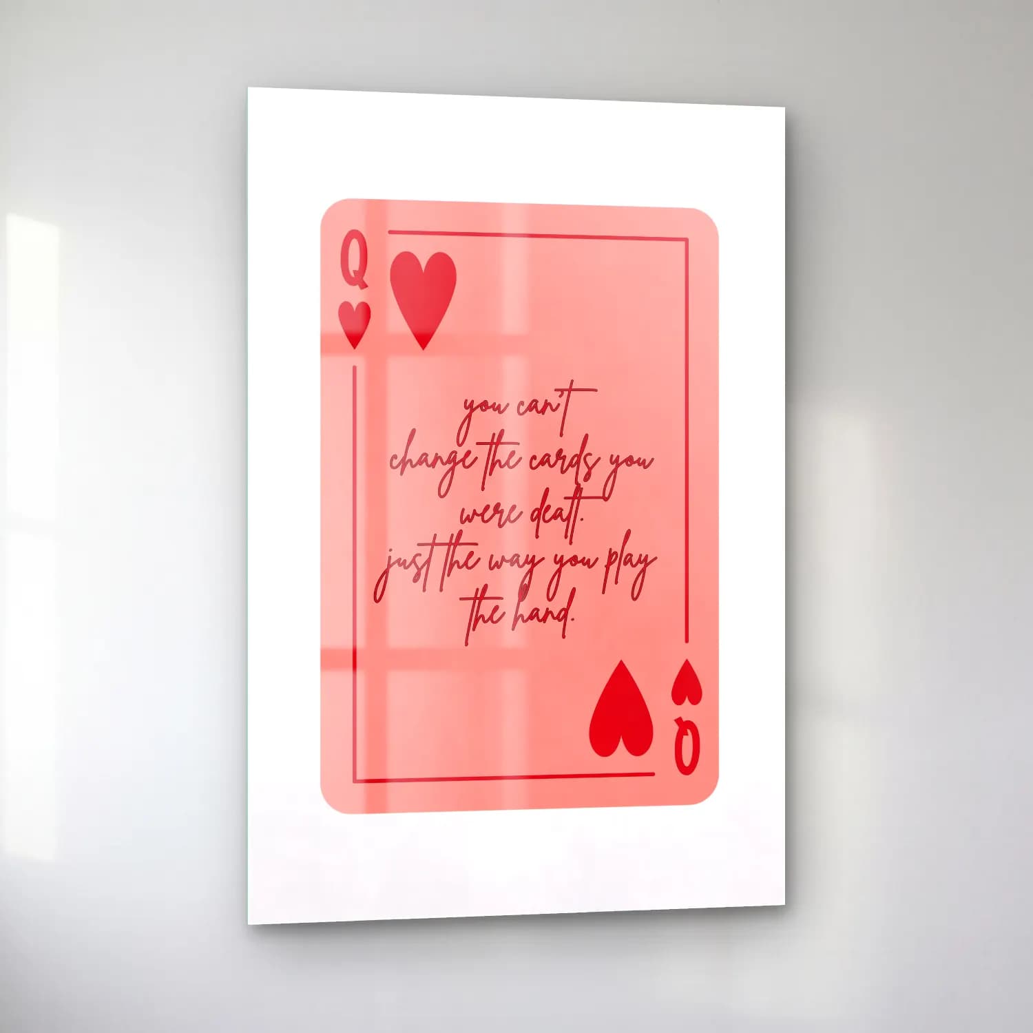 Pop Art Söz Posteri cam tablo — sol açıdan görünüm