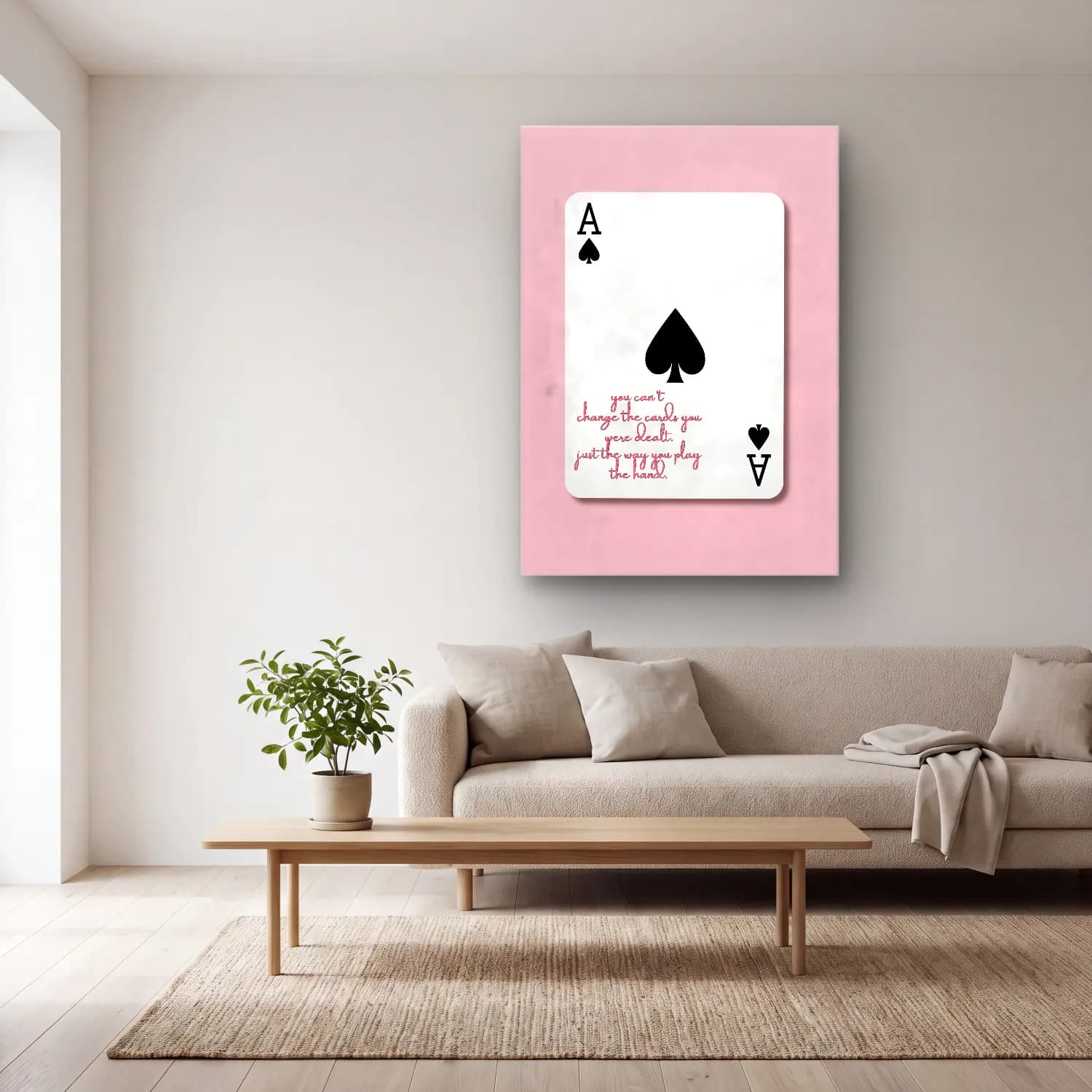 Pop Art Söz Posteri – Pembe Tonlar cam tablo — açık renk salonda
