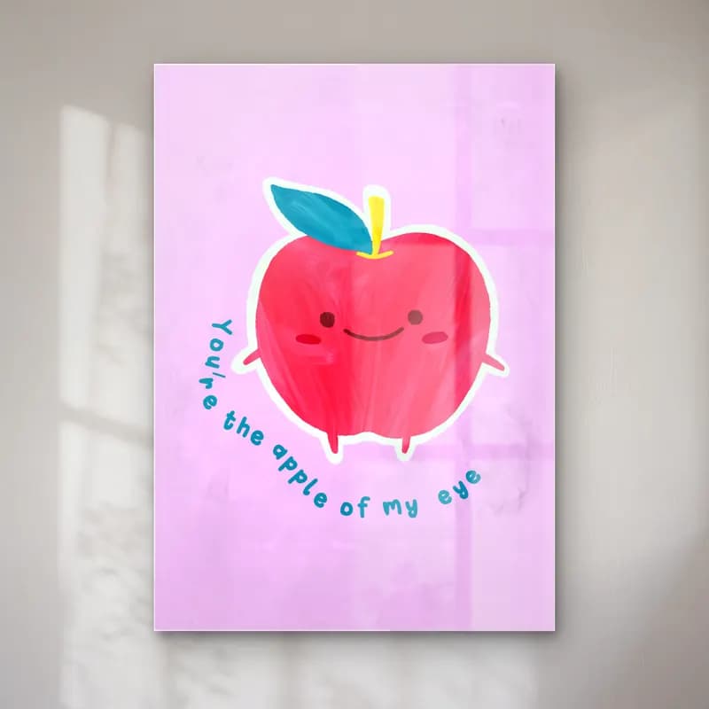 Sevimli İllüstrasyon Nar – Pembe Tonlar cam tablo — Sevimli İllüstrasyon Nar – Pembe Tonlar — sevimli i̇llüstrasyon nar