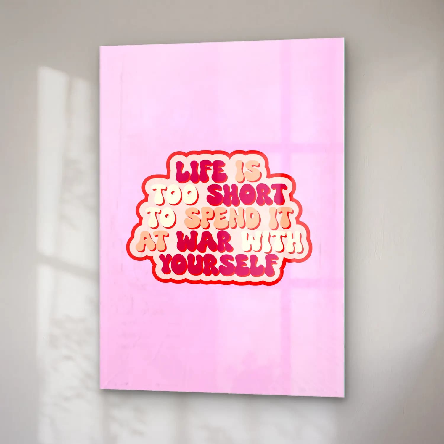 Pastel Söz Posteri No. 13 cam tablo — sağ açıdan görünüm