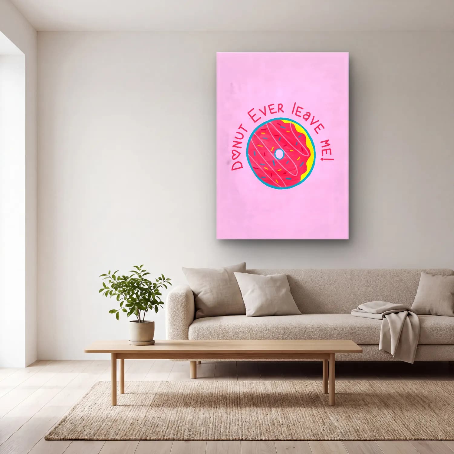 Pastel Söz Posteri No. 15 cam tablo — açık renk salonda