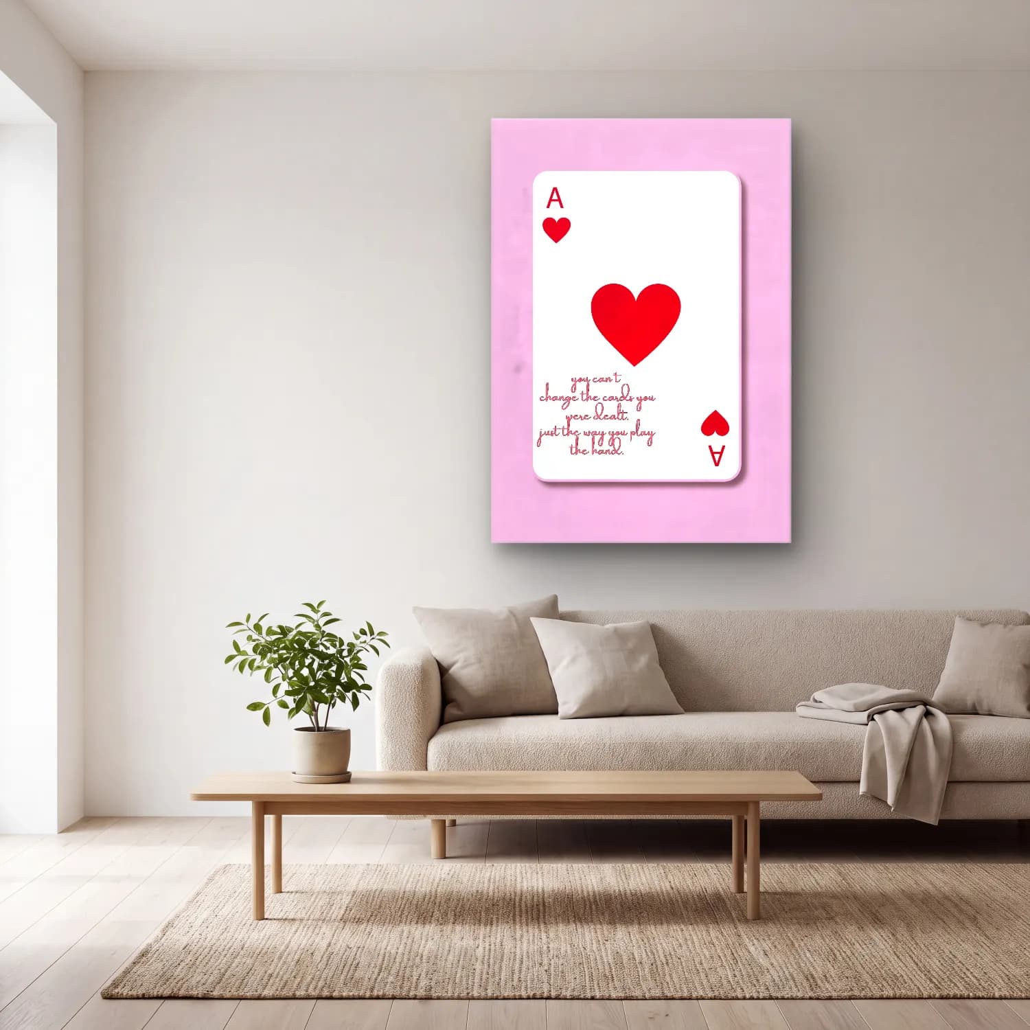 Pop Art Söz Posteri No. 4 cam tablo — açık renk salonda