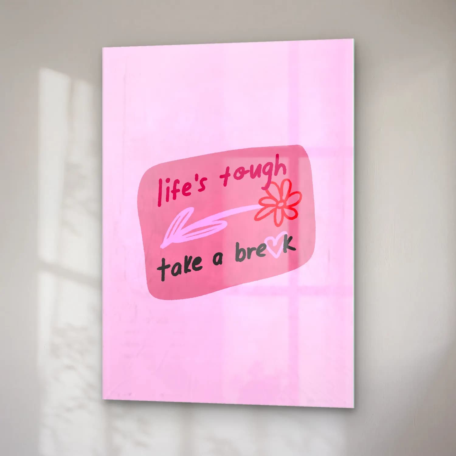 Pastel Söz Posteri No. 16 cam tablo — sağ açıdan görünüm