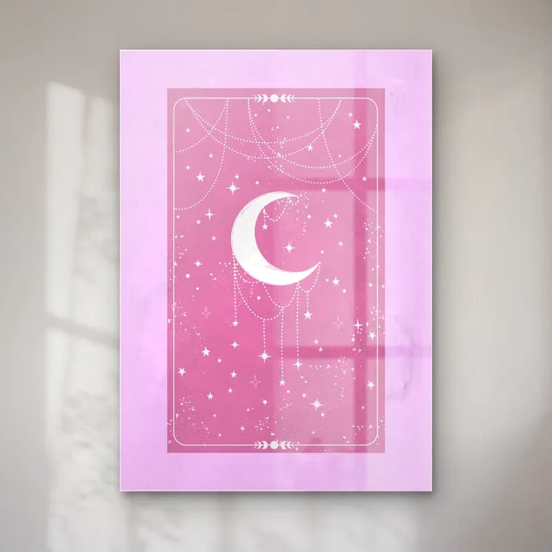 Pastel Ay ve Gece No. 9 cam tablo — Pastel Ay ve Gece No. 9 — pastel ay ve gece