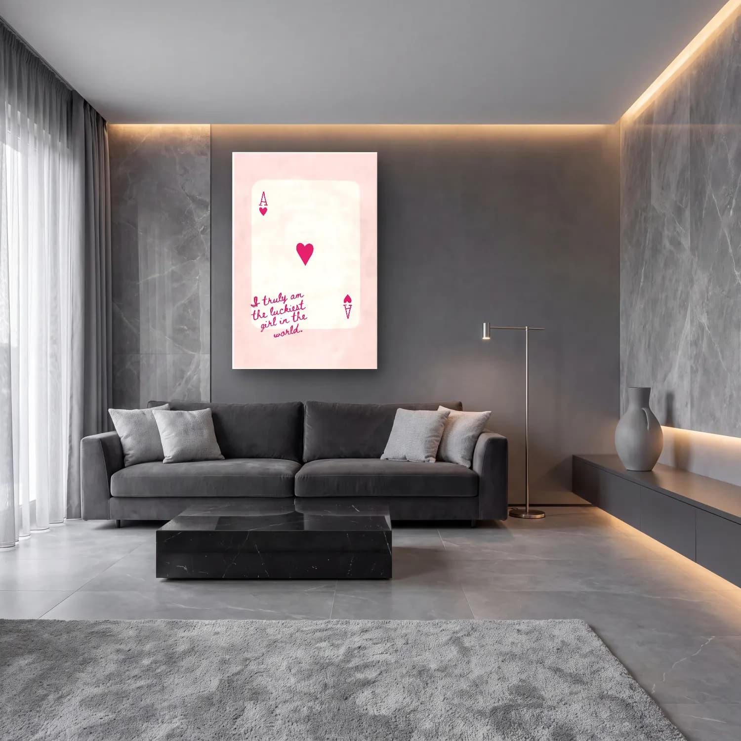Pastel Söz Posteri No. 17 cam tablo — lüks salon duvarında