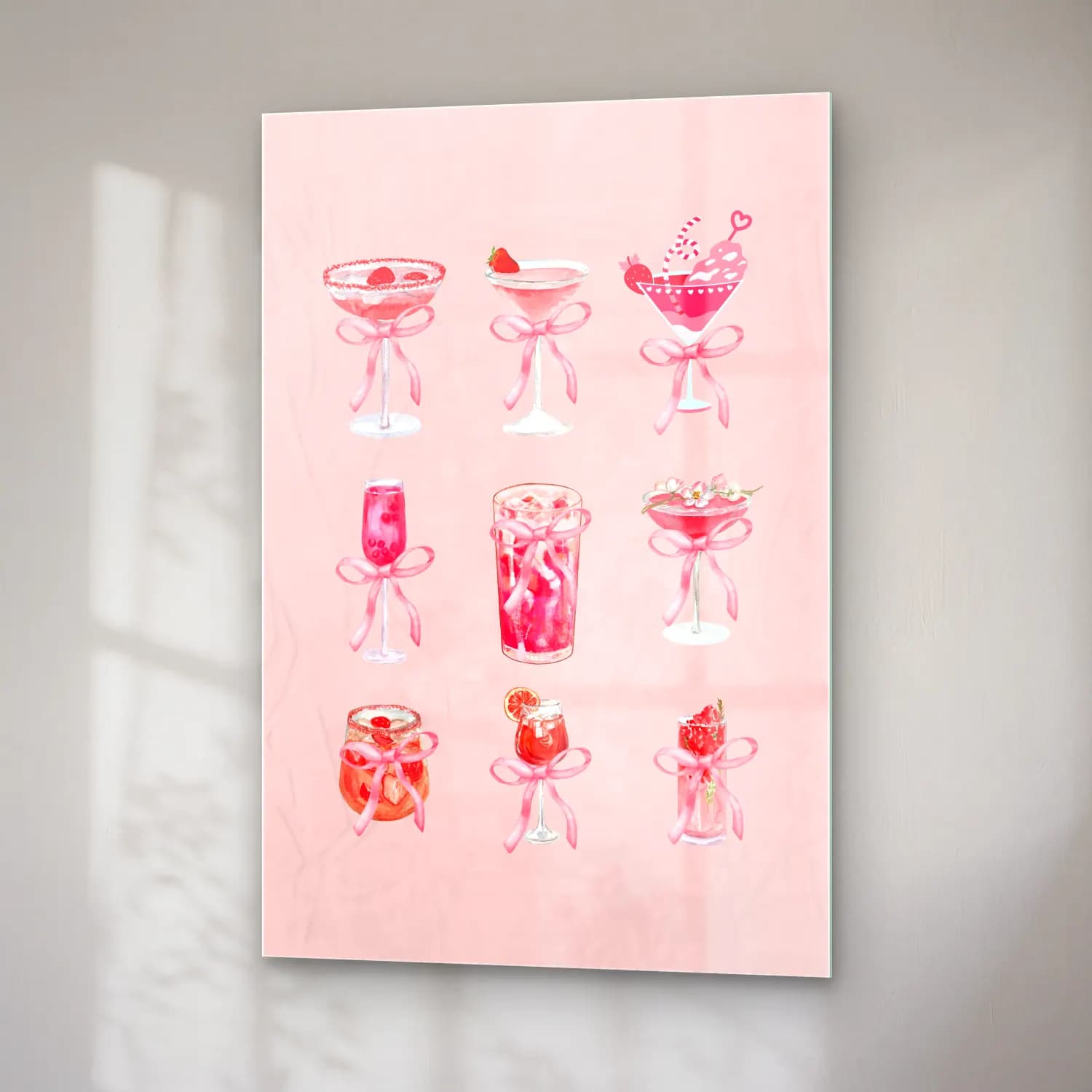 Pastel Kokteyl No. 11 cam tablo — sağ açıdan görünüm