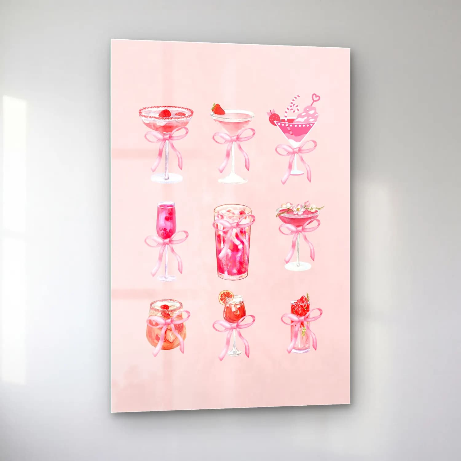 Pastel Kokteyl No. 11 cam tablo — sol açıdan görünüm
