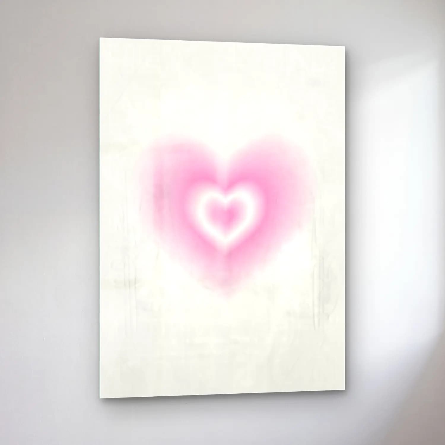 Pastel Aşıklar cam tablo — sol açıdan görünüm
