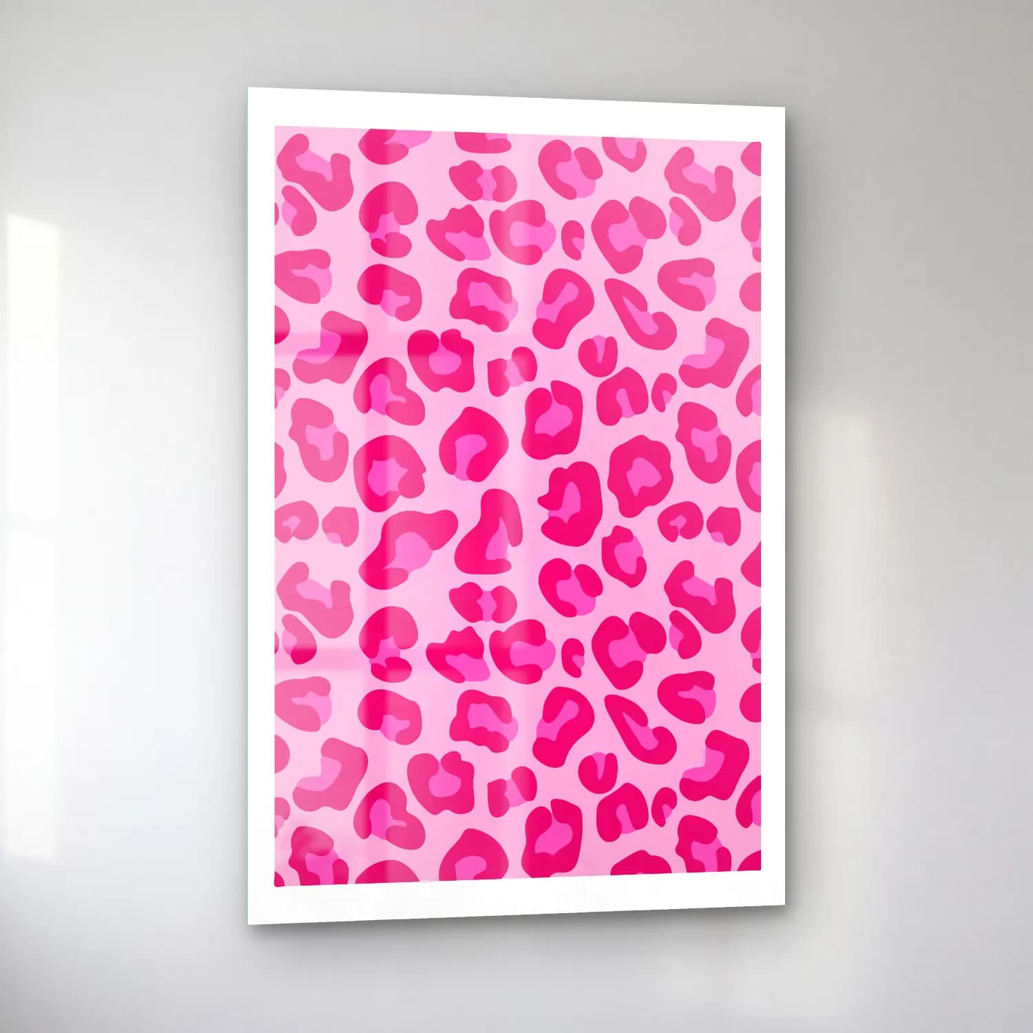 Retro Leopar – Pembe Tonlar cam tablo — sol açıdan görünüm