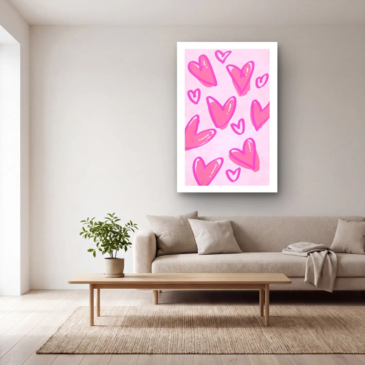 Pastel Çiçek Deseni No. 61 cam tablo — açık renk salonda