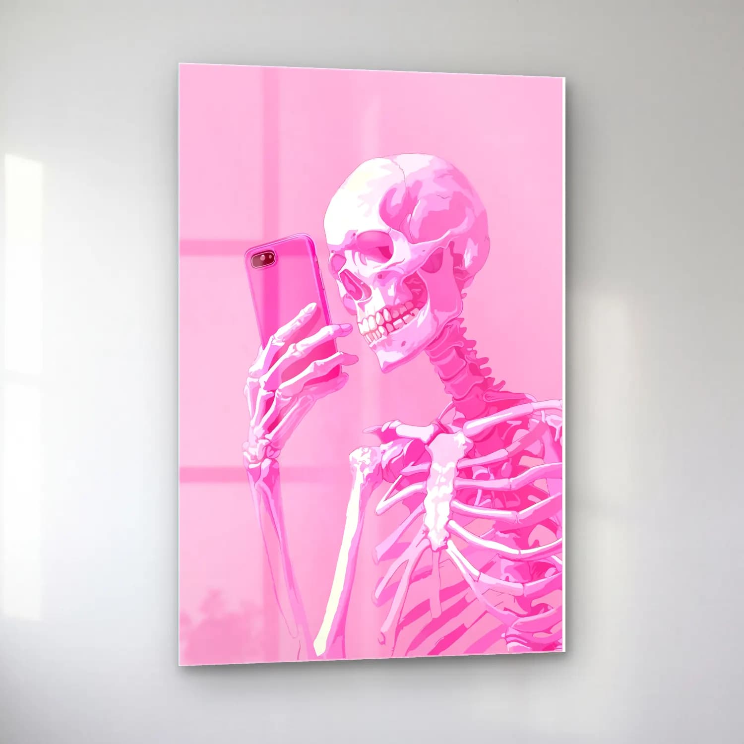 Pastel Anatomi Çizimi No. 8 cam tablo — sol açıdan görünüm
