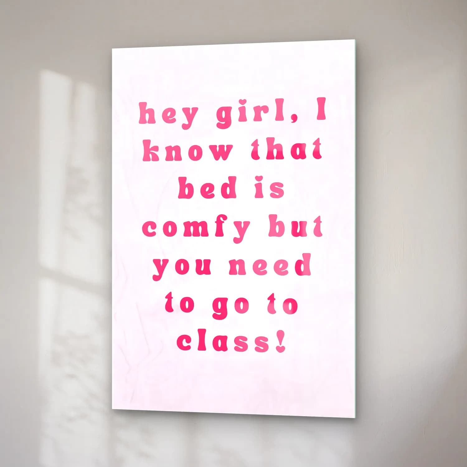 Pastel Söz Posteri No. 22 cam tablo — sağ açıdan görünüm