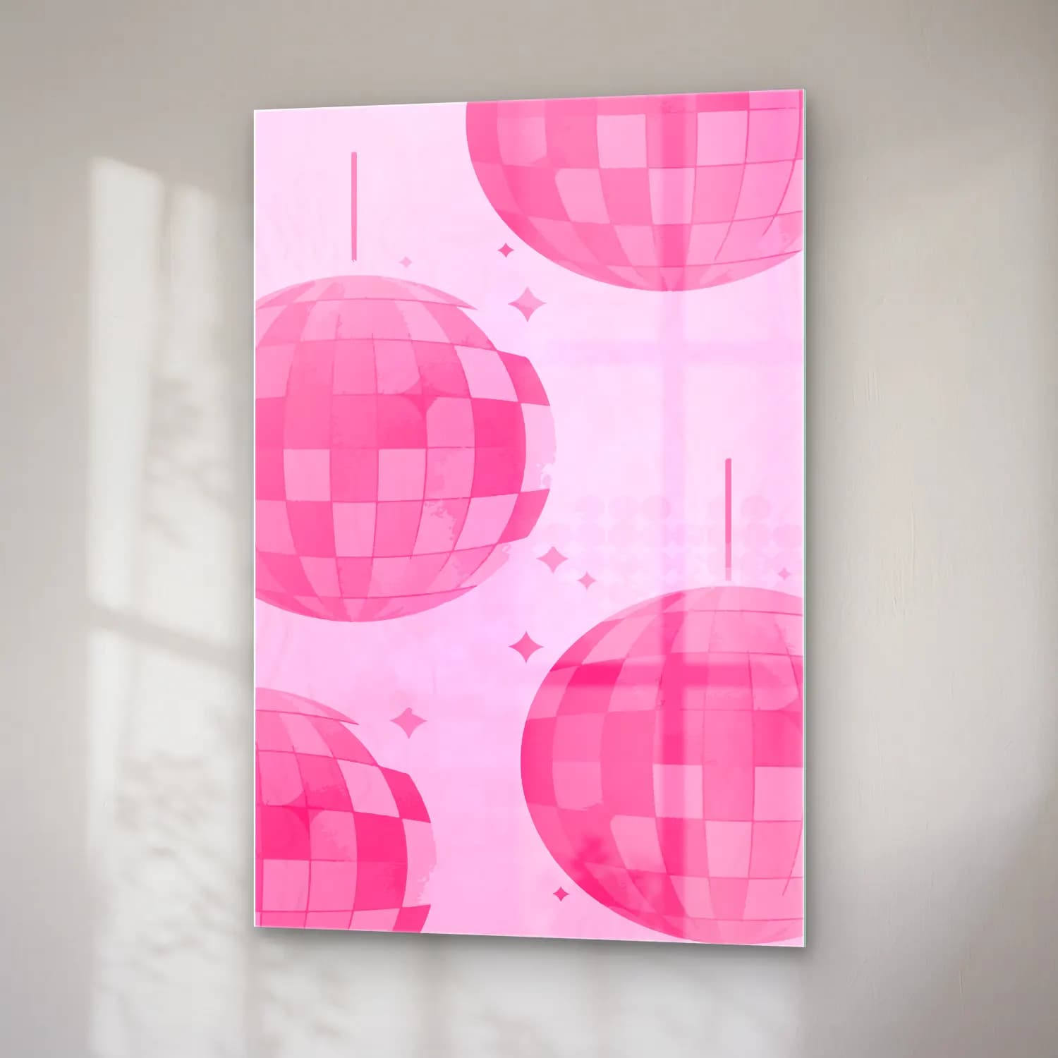 Pastel Yılbaşı Süsleri No. 9 cam tablo — sağ açıdan görünüm
