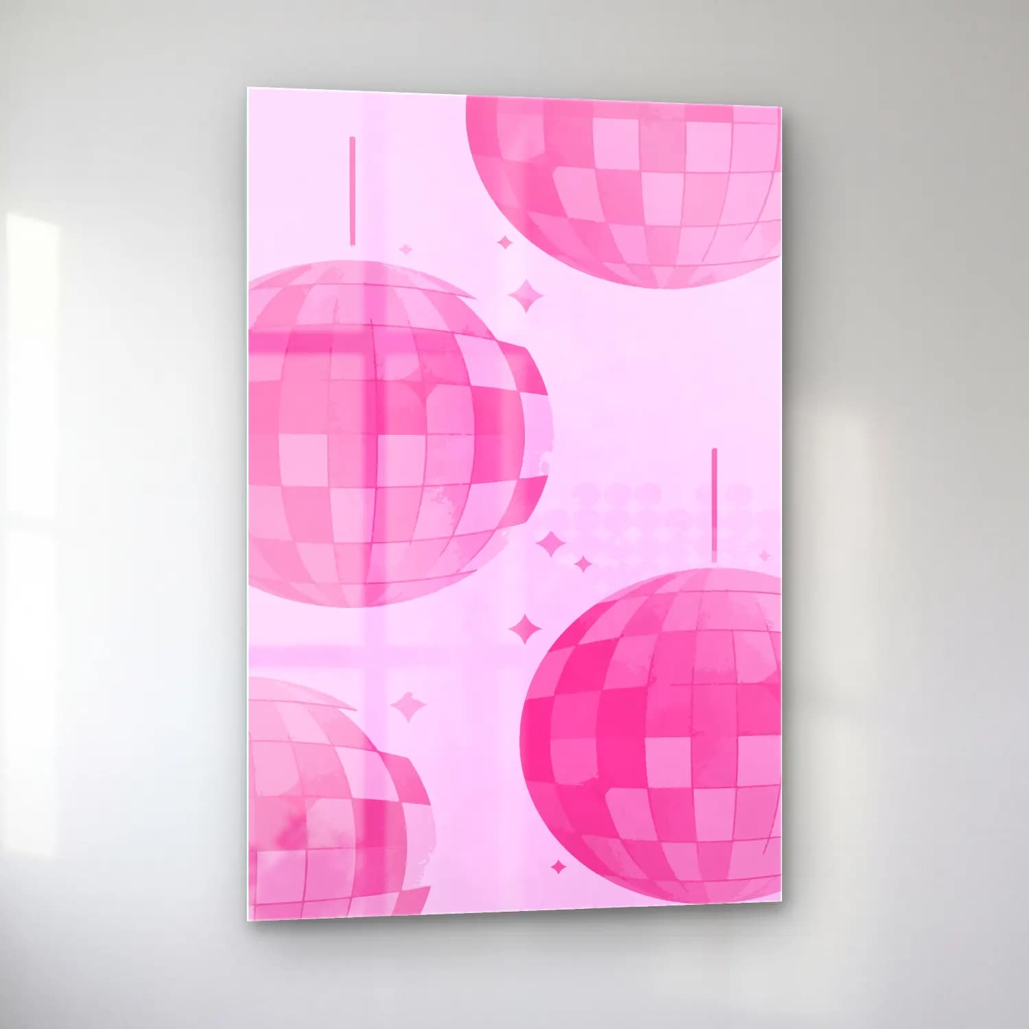 Pastel Yılbaşı Süsleri No. 9 cam tablo — sol açıdan görünüm