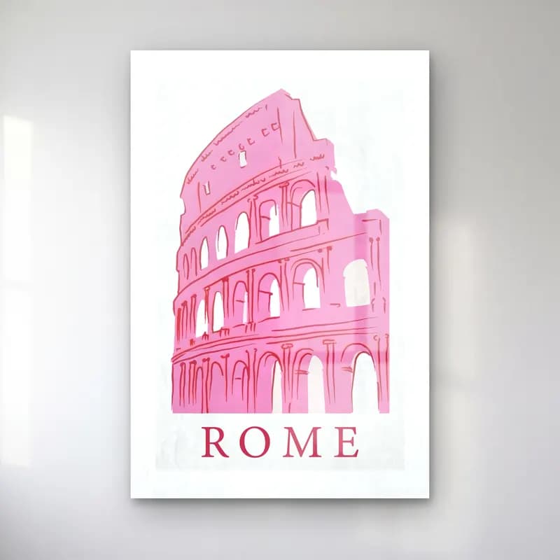 Vintage Roma – Pembe Tonlar cam tablo — Vintage Roma – Pembe Tonlar — vintage roma