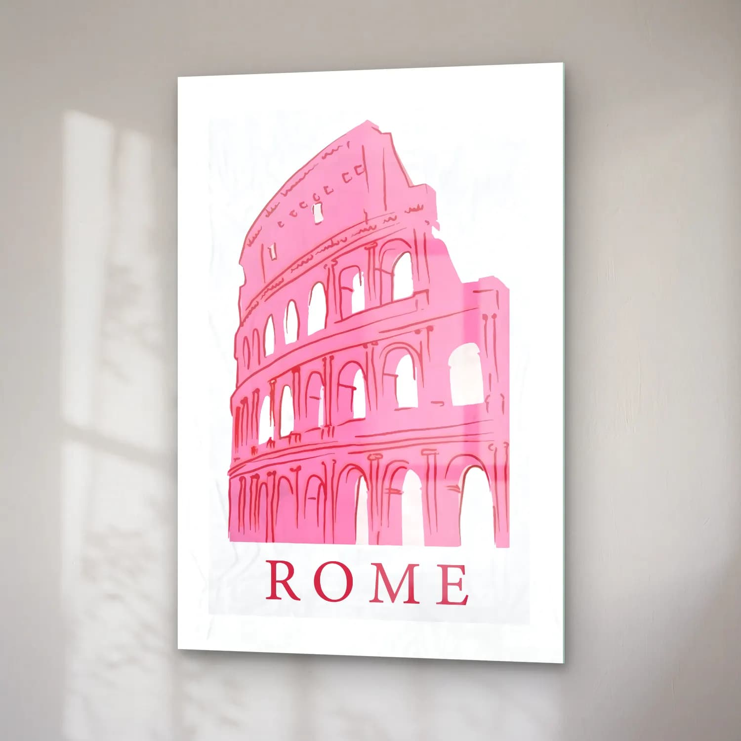 Vintage Roma – Pembe Tonlar cam tablo — sağ açıdan görünüm