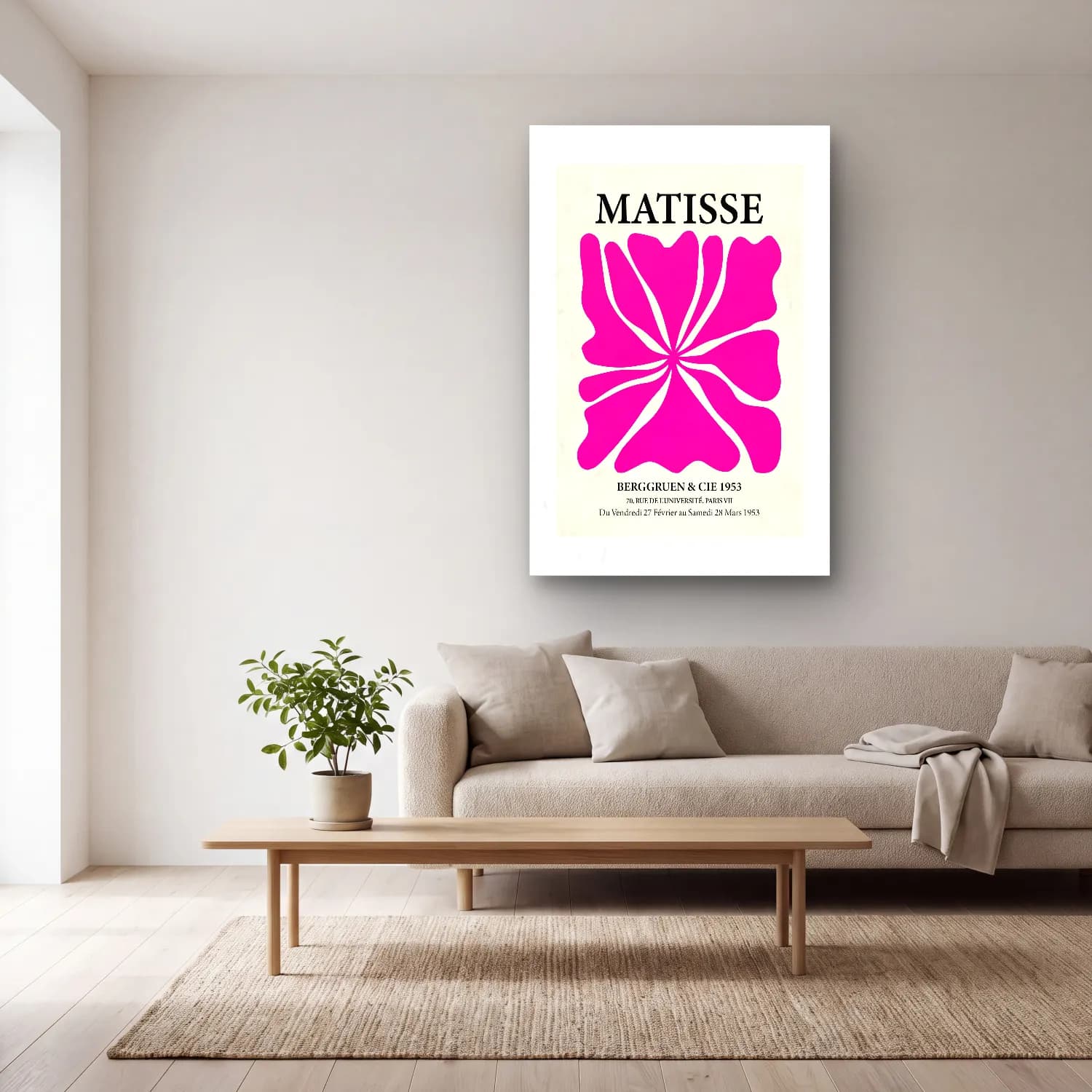 Vintage Poster Parfüm Şişesi – Pembe Tonlar cam tablo — açık renk salonda
