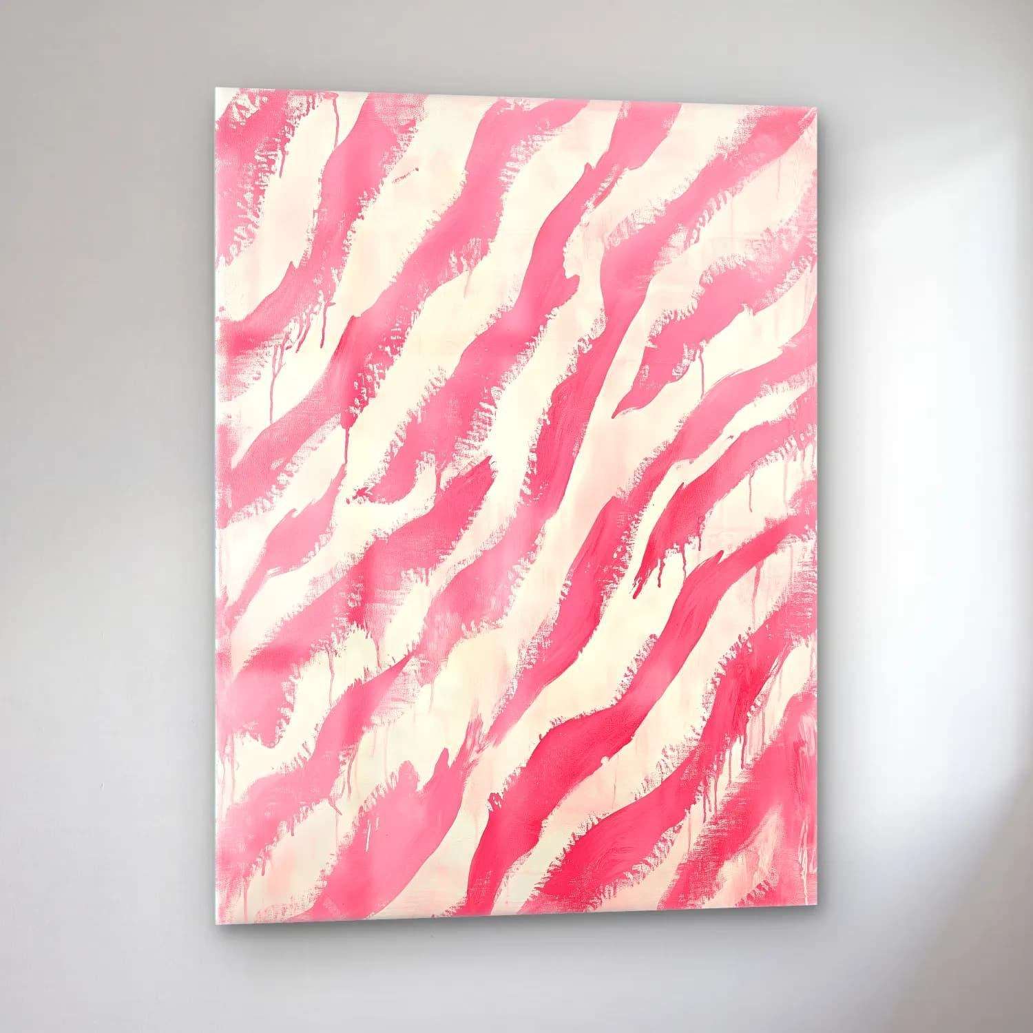 Boho Zebra – Pembe Tonlar cam tablo — sol açıdan görünüm