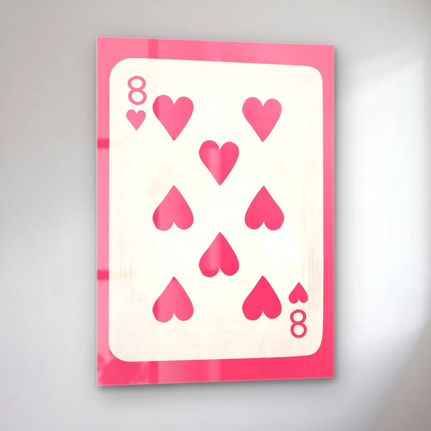 Vintage Rakamlar – Pembe Tonlar cam tablo — sol açıdan görünüm