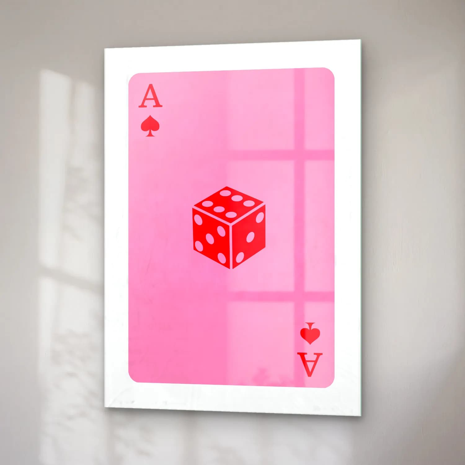 Pop Art Dama Deseni – Pembe Tonlar cam tablo — sağ açıdan görünüm