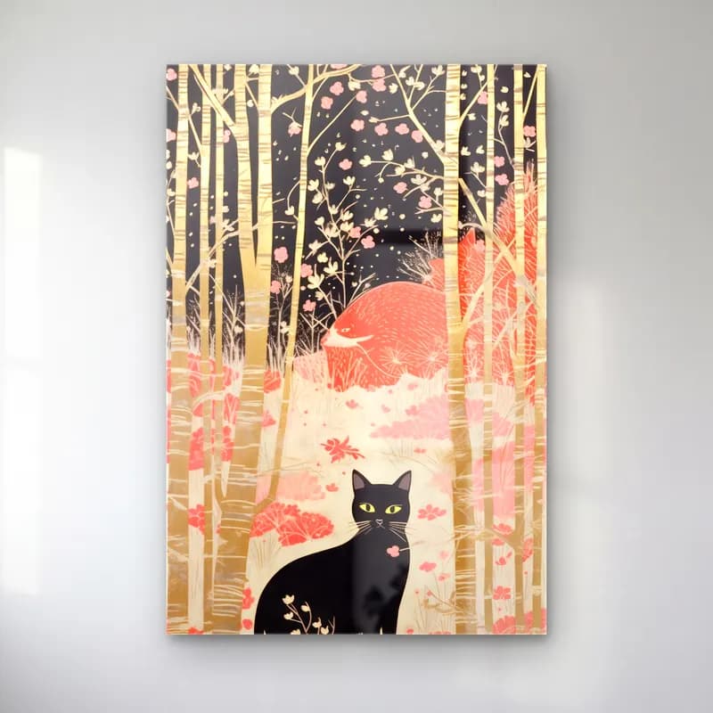 Pastel Kedi – Pembe Tonlar cam tablo — Pastel Kedi – Pembe Tonlar — pastel kedi
