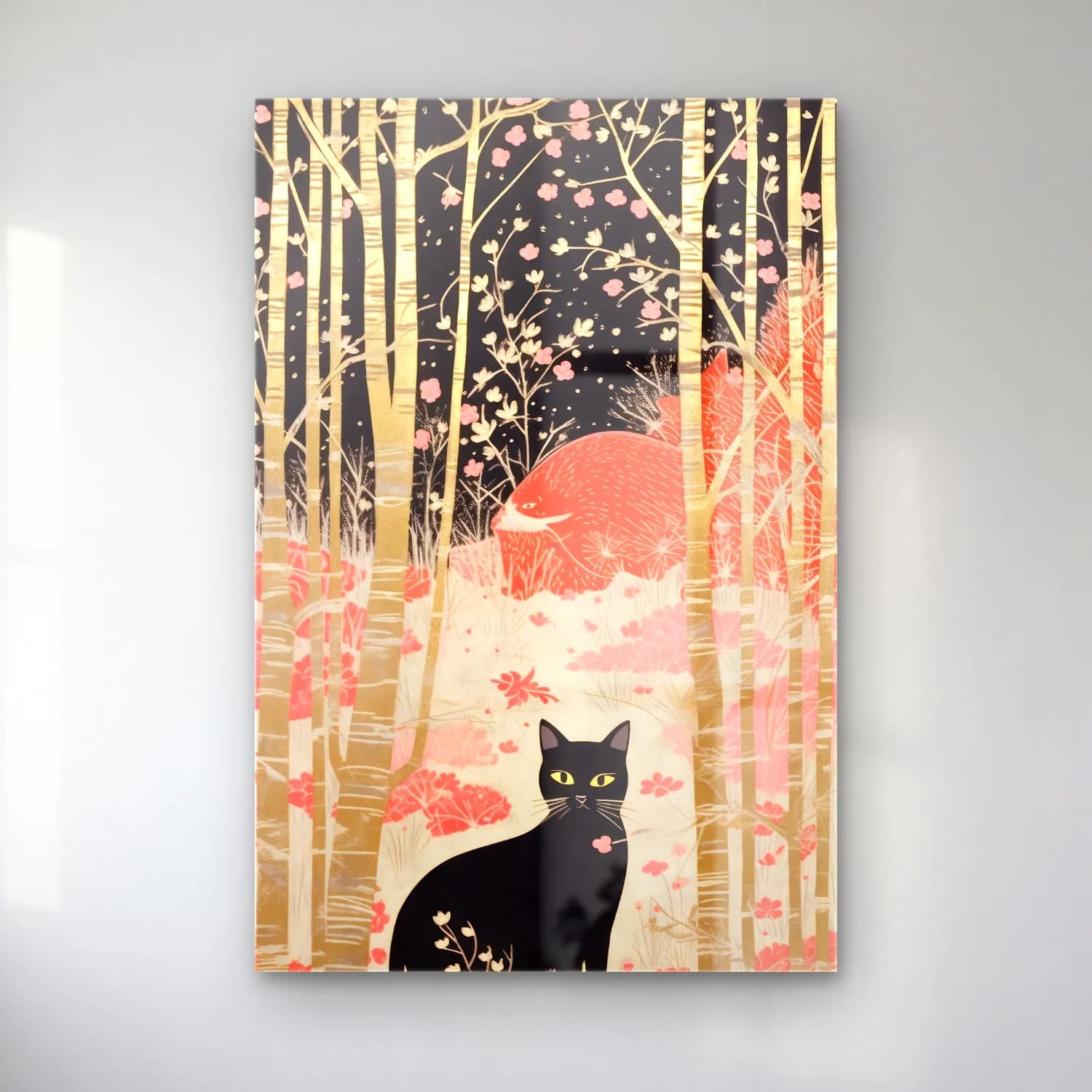 Pastel Kedi – Pembe Tonlar cam tablo — Pastel Kedi – Pembe Tonlar — pastel kedi