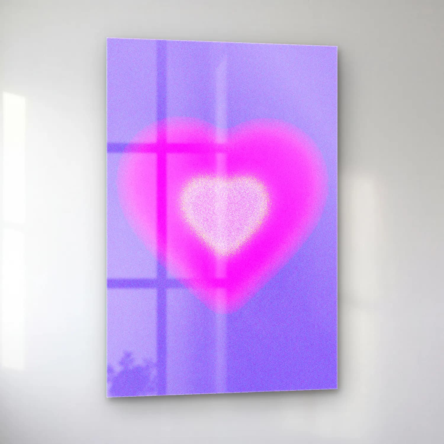 Pastel Renk Alanları No. 14 cam tablo — sol açıdan görünüm