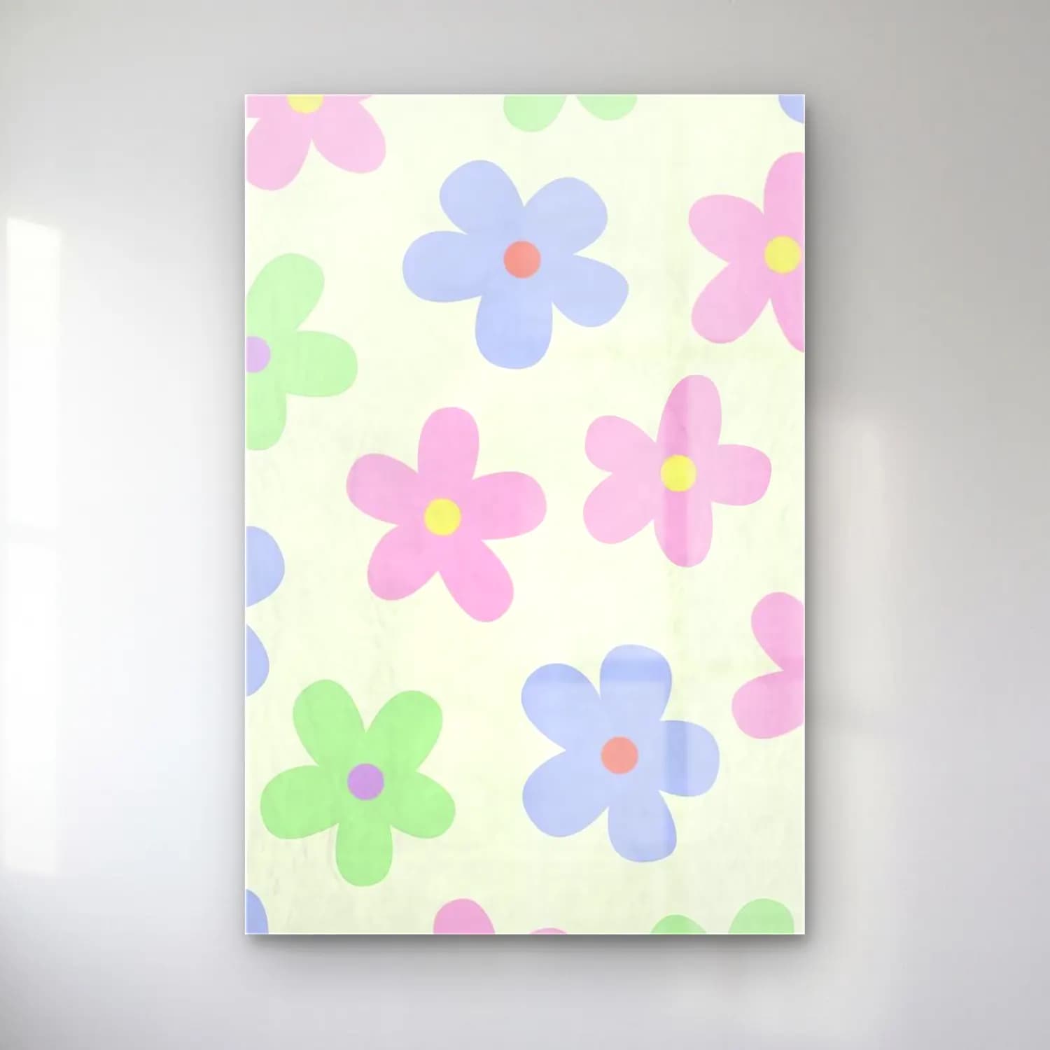 Pastel Çiçek Deseni No. 62 cam tablo — Pastel Çiçek Deseni No. 62 — pastel çiçek deseni