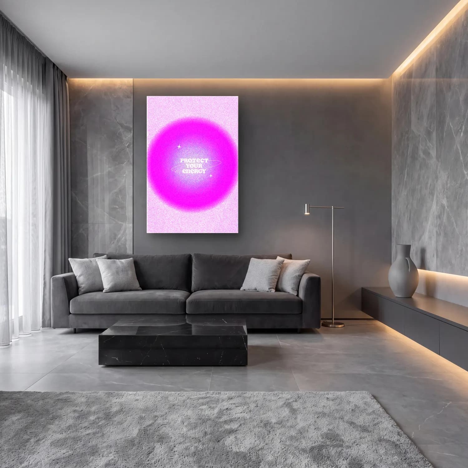Pastel Söz Posteri No. 24 cam tablo — lüks salon duvarında