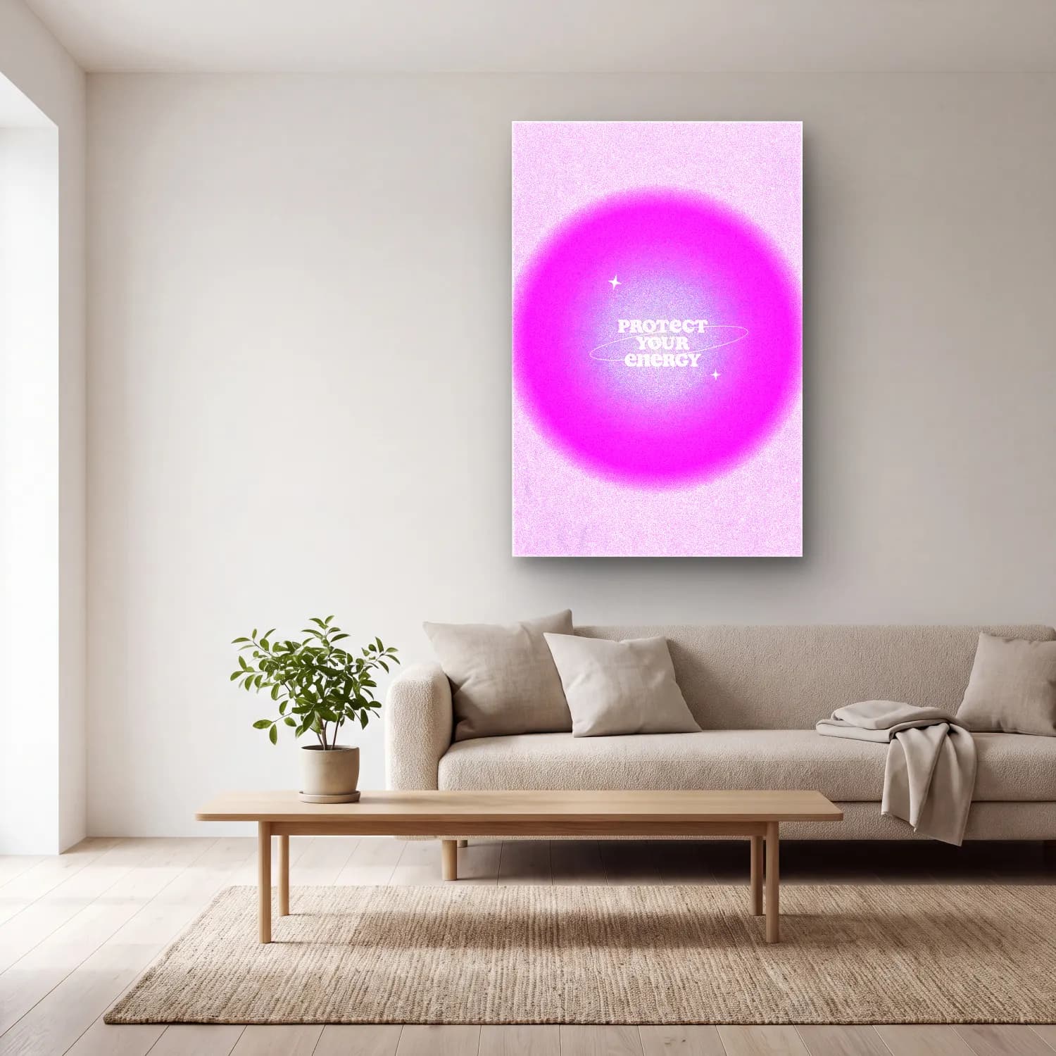 Pastel Söz Posteri No. 24 cam tablo — açık renk salonda