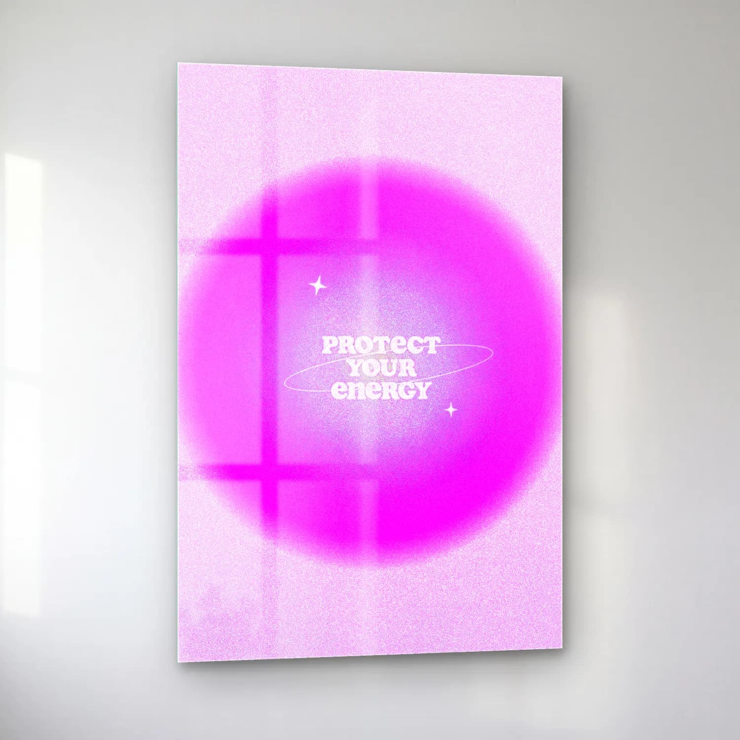 Pastel Söz Posteri No. 24 cam tablo — sol açıdan görünüm