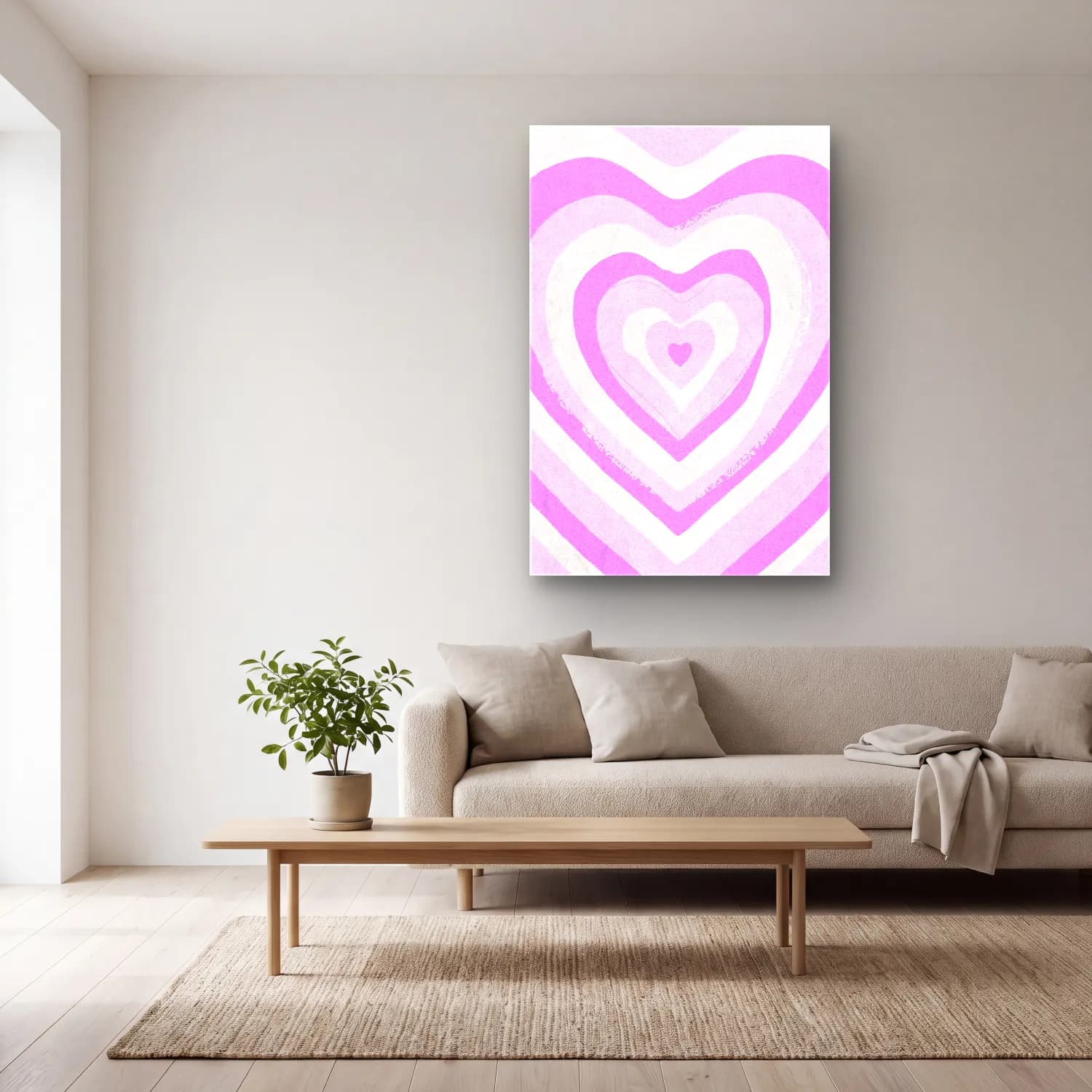 Pastel Dama Deseni – Pembe Tonlar cam tablo — açık renk salonda