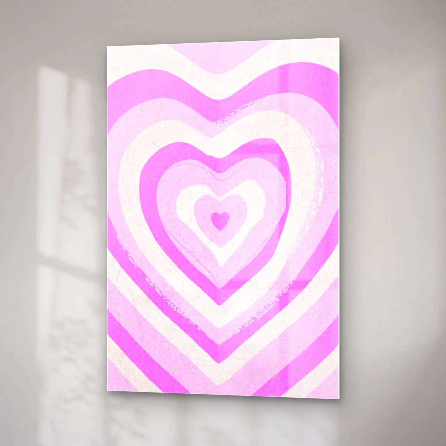 Pastel Dama Deseni – Pembe Tonlar cam tablo — sağ açıdan görünüm