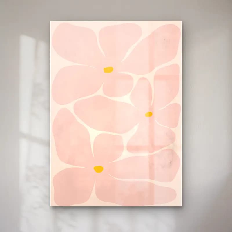 Pastel Çiçek Deseni No. 64 cam tablo — Pastel Çiçek Deseni No. 64 — pastel çiçek deseni