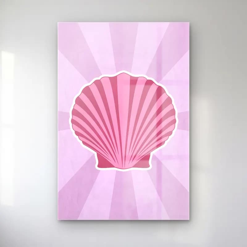 Pastel Deniz Kabukları – Pembe Tonlar cam tablo — Pastel Deniz Kabukları – Pembe Tonlar — pastel deniz kabukları