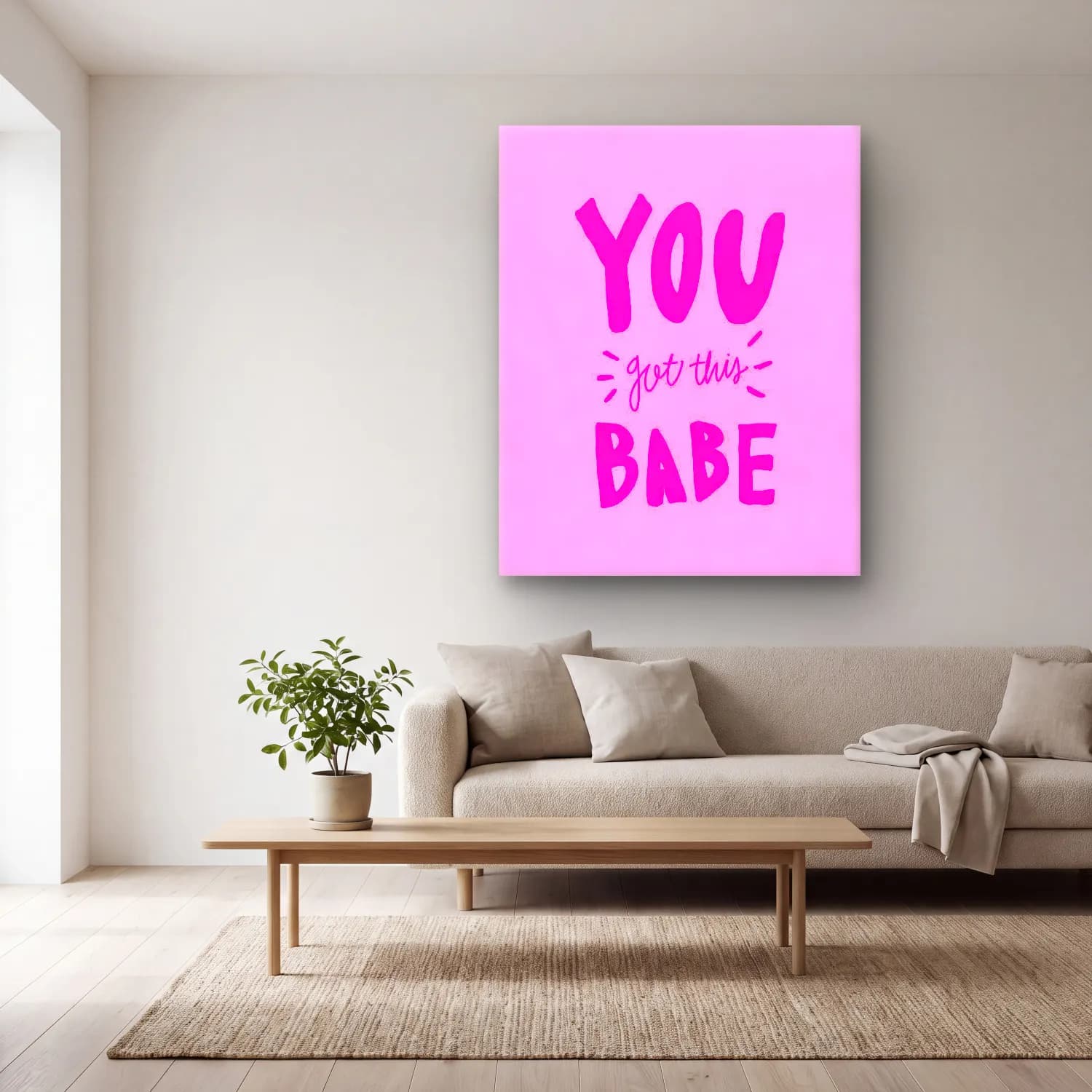 Pastel Söz Posteri No. 25 cam tablo — açık renk salonda