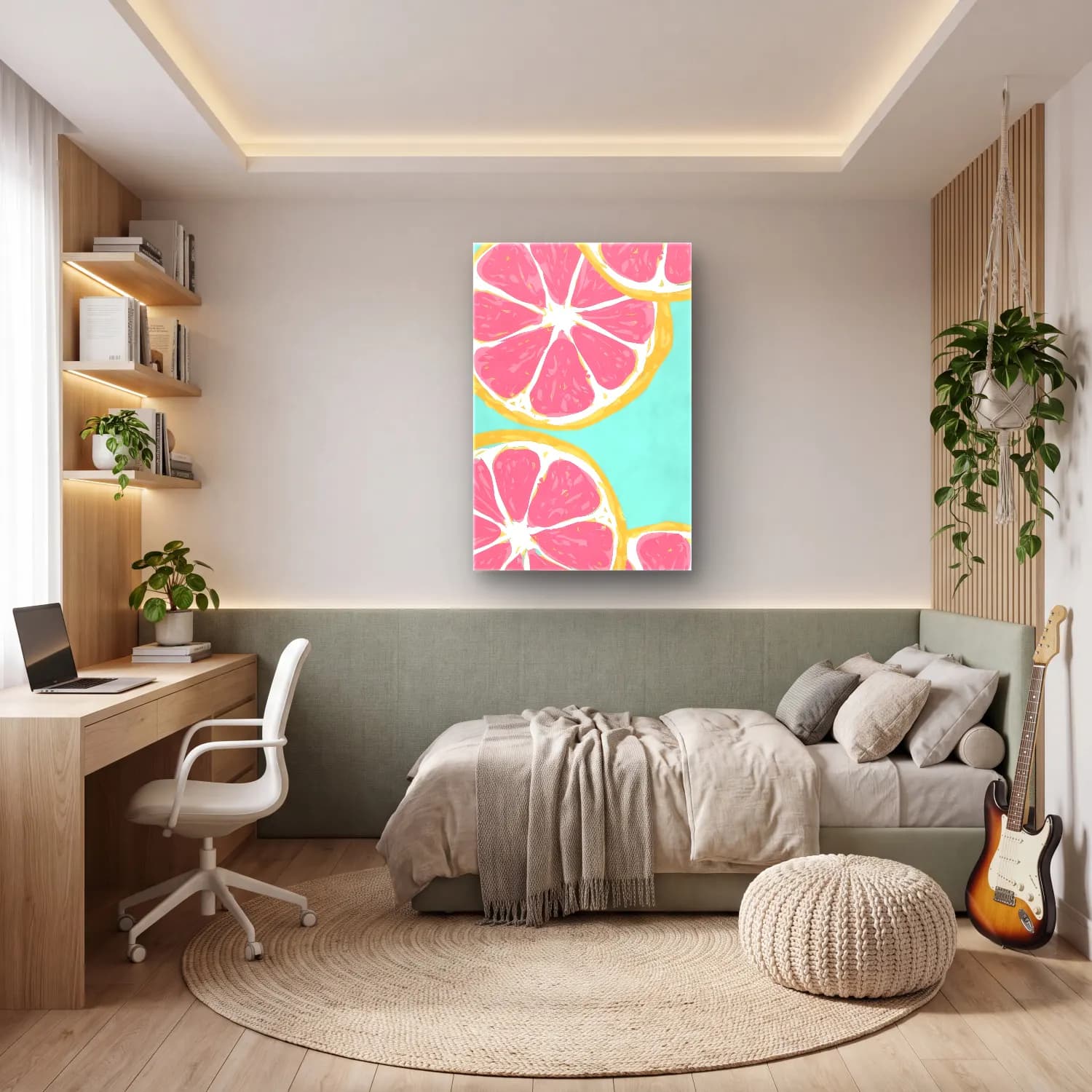 Pastel Portakallar – Pembe Tonlar cam tablo — genç odasında