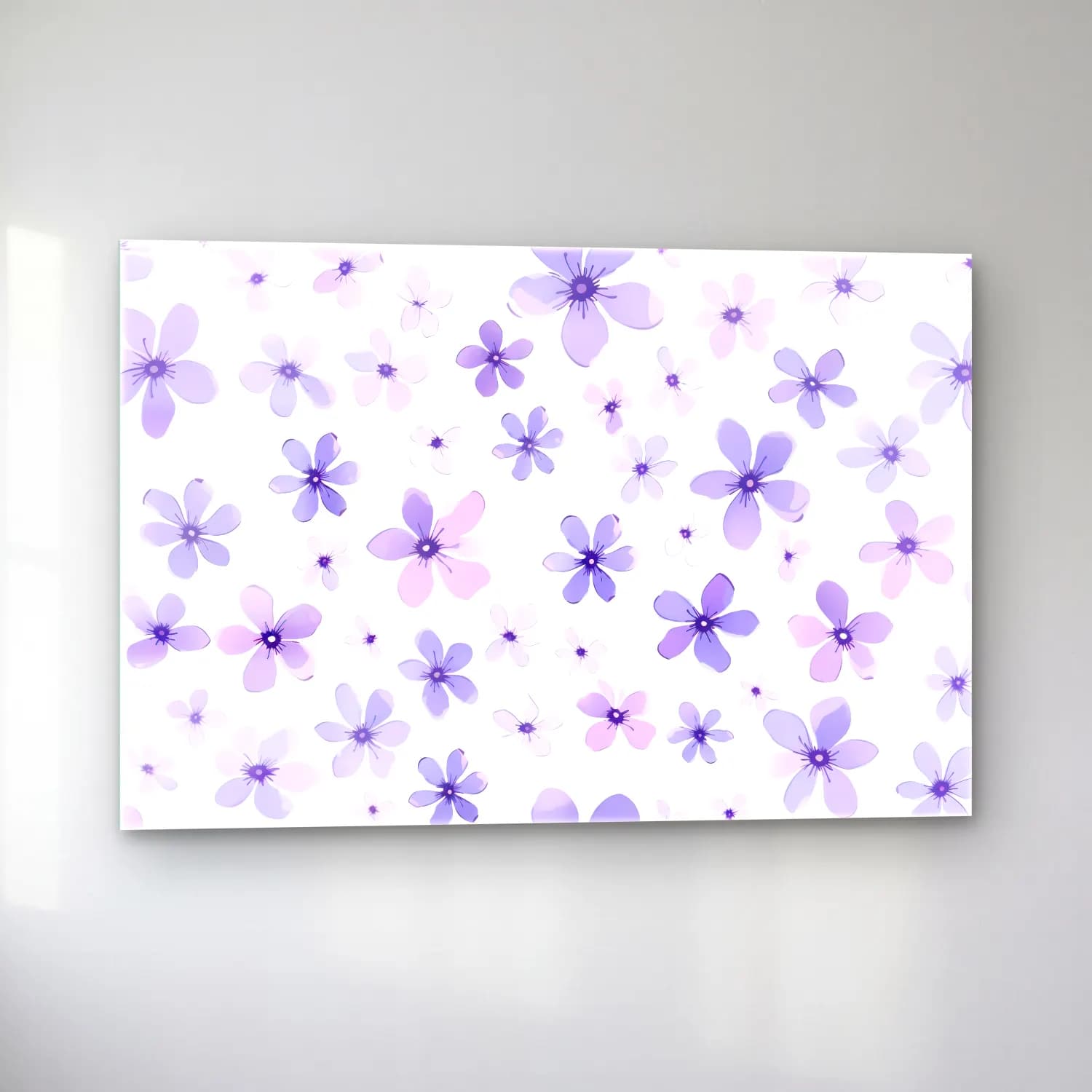 Pastel Çiçek Deseni No. 69 cam tablo — sol açıdan görünüm