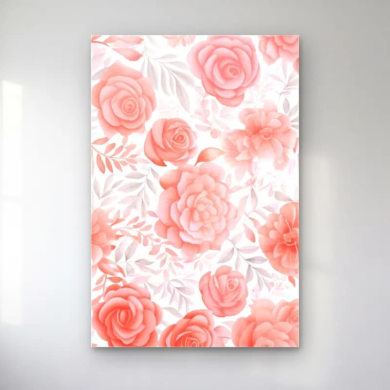 Pastel Çiçek Deseni No. 71 cam tablo — Pastel Çiçek Deseni No. 71 — pastel çiçek deseni