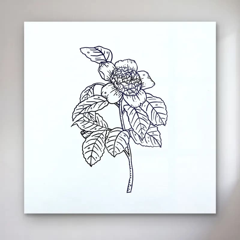 Botanik İllüstrasyon Çiçek Deseni No. 51 cam tablo — Botanik İllüstrasyon Çiçek Deseni No. 51 — botanik i̇llüstrasyon çiçek deseni