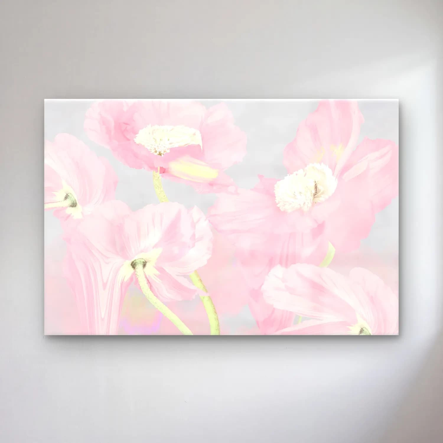 Pastel Gelincikler – Pembe Tonlar cam tablo — Pastel Gelincikler – Pembe Tonlar — pastel gelincikler