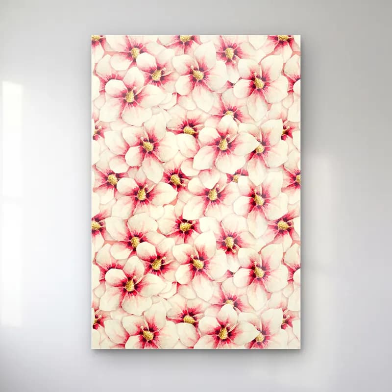 Pastel Çiçek Deseni No. 92 cam tablo — Pastel Çiçek Deseni No. 92 — pastel çiçek deseni