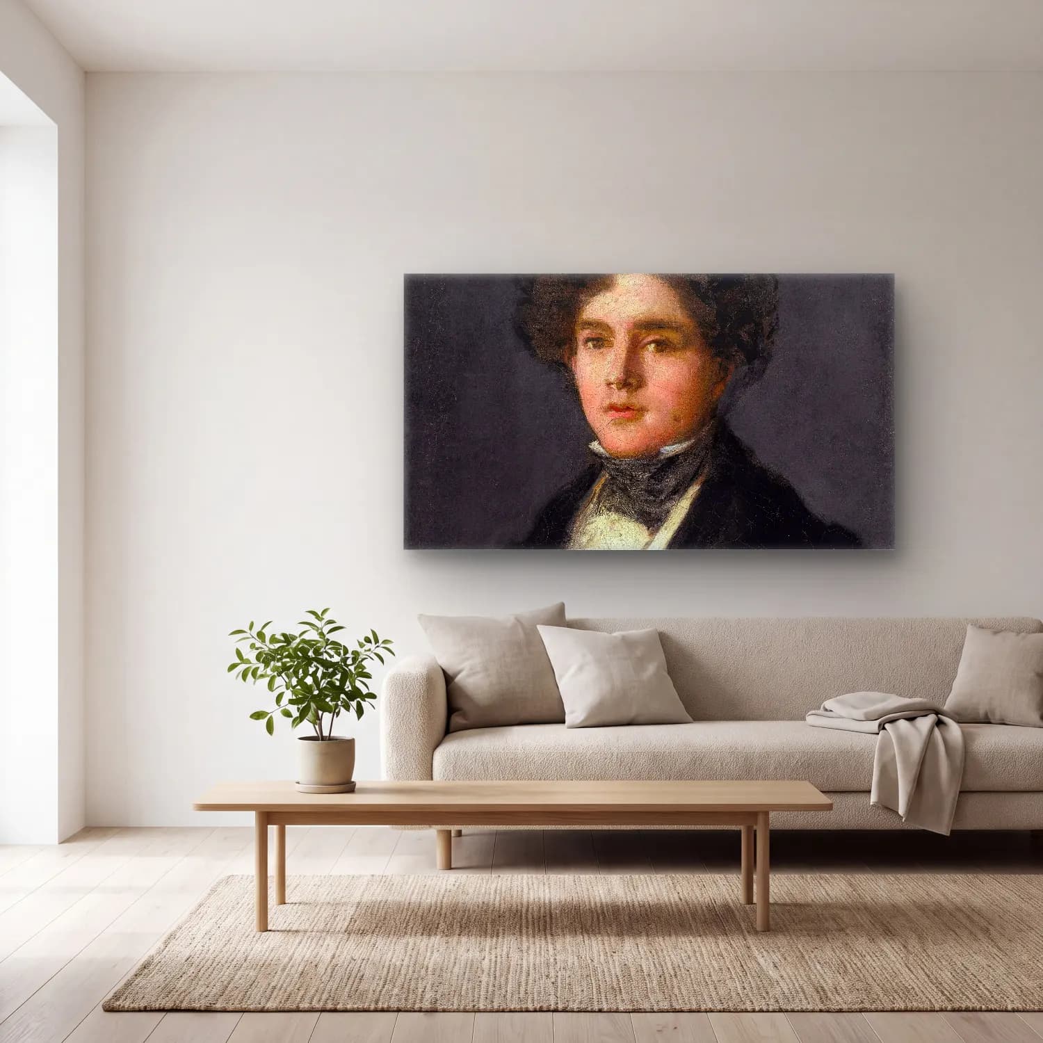 Francisco de Goya – Portrait Of Mariano Goya, The Artist’s Grandson cam tablo — açık renk salonda