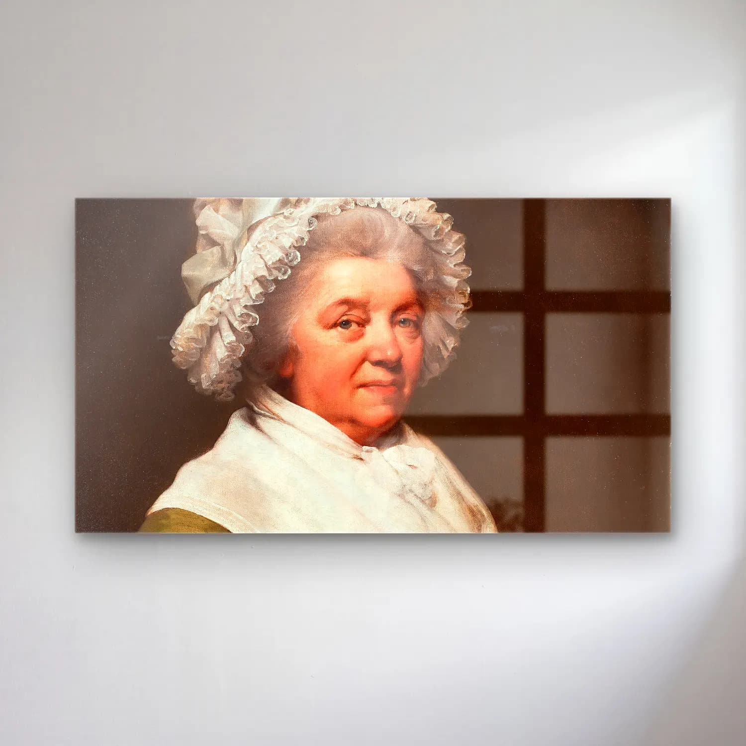 Joseph Wright – Portrait Of Mrs. Anthony Greatorex cam tablo — Joseph Wright – Portrait Of Mrs. Anthony Greatorex — yağlı boya kadın portresi