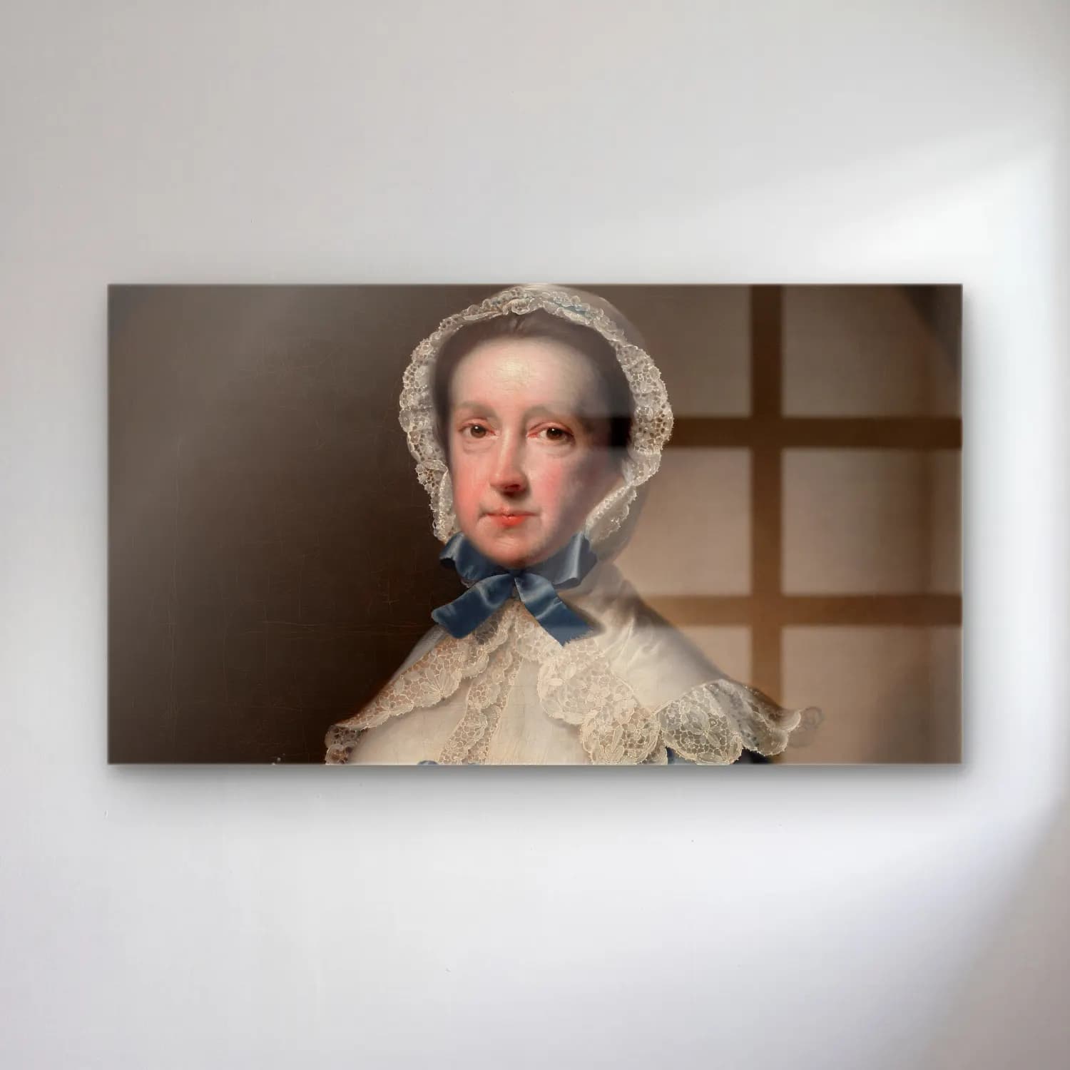 Joseph Wright – Portrait of Mrs. William Chase, Sr. (ca. 1760–65) cam tablo — Joseph Wright – Portrait of Mrs. William Chase, Sr. (ca. 1760–65) — yağlı boya kadın portresi
