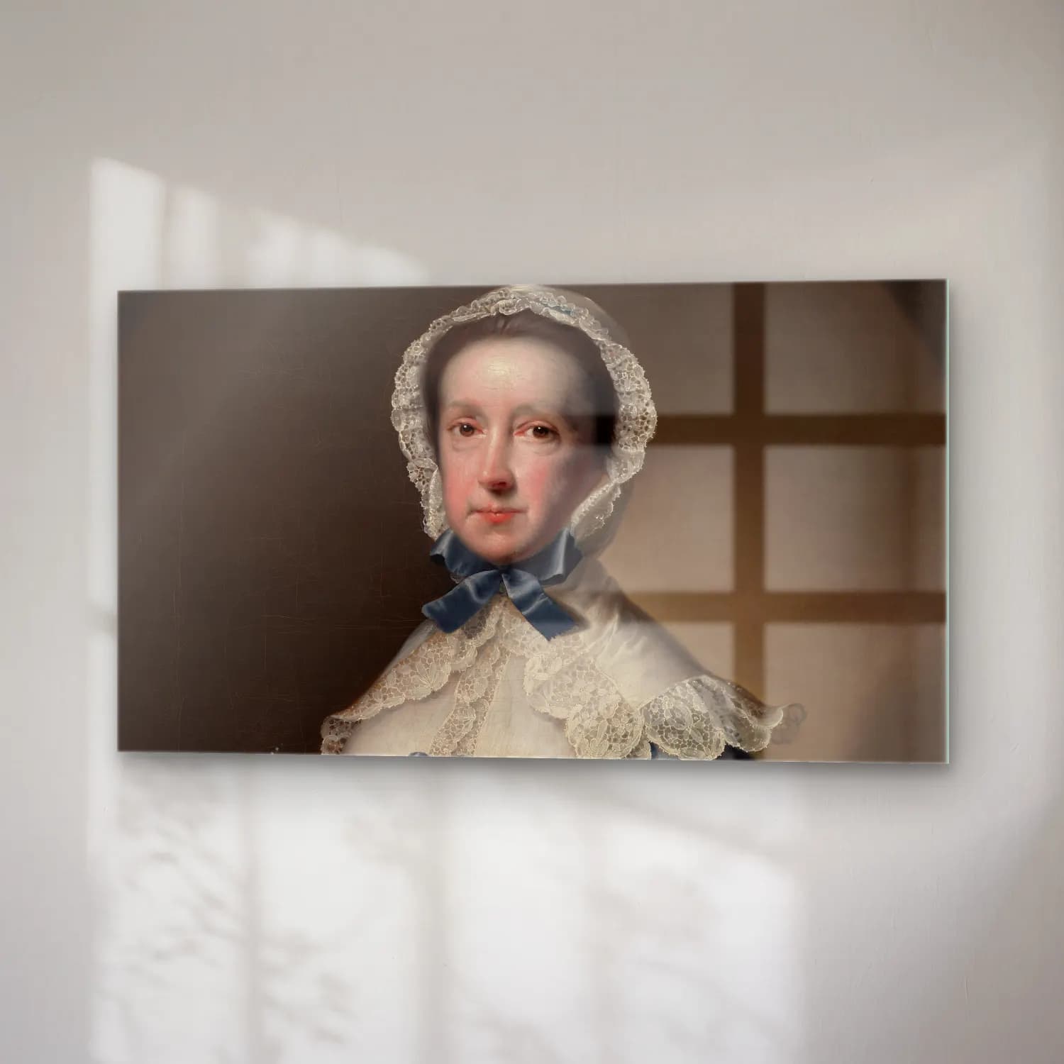 Joseph Wright – Portrait of Mrs. William Chase, Sr. (ca. 1760–65) cam tablo — sağ açıdan görünüm