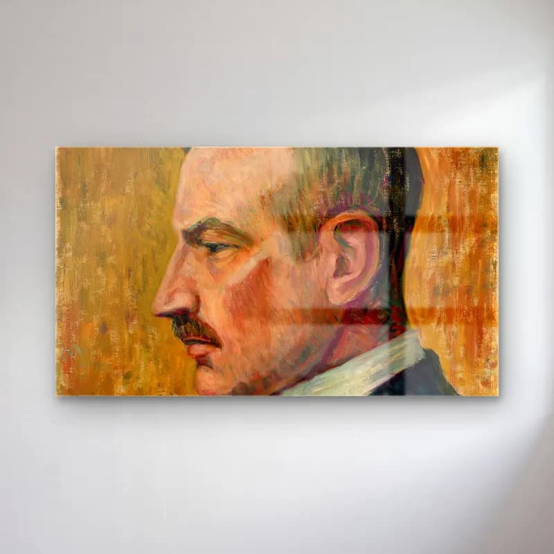 Alfred William Finch – Portrait of Artist Magnus Enckell cam tablo — Alfred William Finch – Portrait of Artist Magnus Enckell — empresyonist erkek portresi