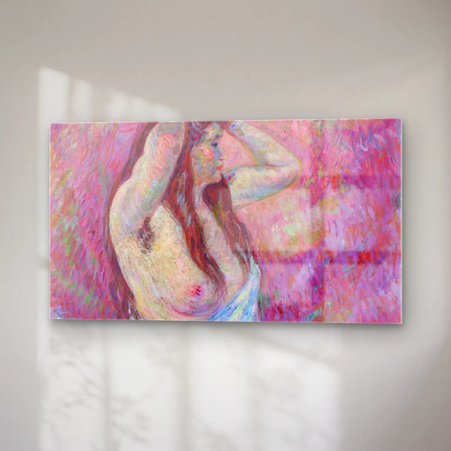 Armand Guillaumin – Jeune femme nue drapée cam tablo — sağ açıdan görünüm